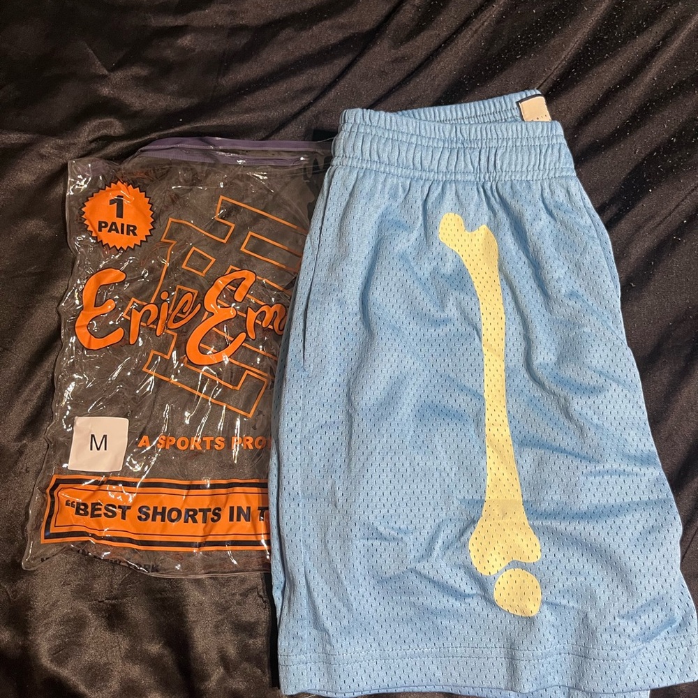 Eric Emanuel Blue and Yellow Athletic Shorts
